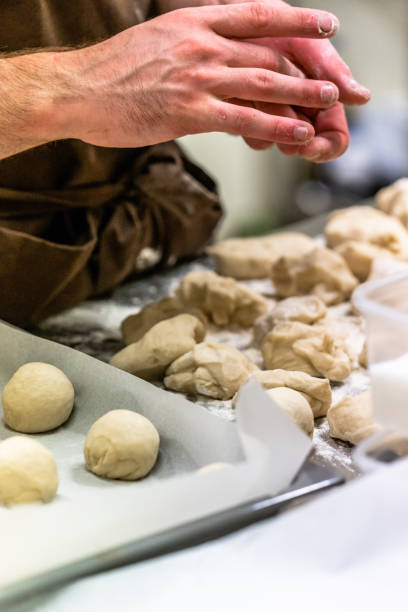 istock Male Chef Preparing Bread Dough for Selfmade Bread and Patties 1140222987