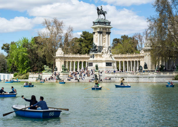 The Buen Retiro Park Retiro Park- Madrid- Spain- 04/23/2018 he Buen Retiro Park Retiro Park (or simply El Retiro) is one of the largest parks of the city of Madrid, Spain.