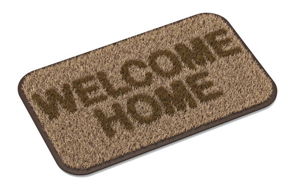 istock Brown coir doormat with text WELCOME HOME 3D 1140227136