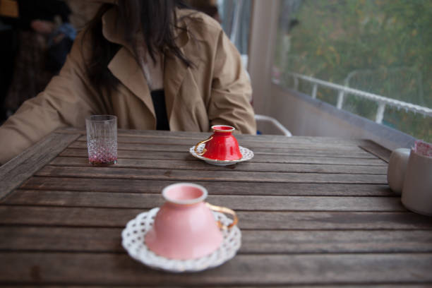 Beautiful Woman Closed Turkish Coffee