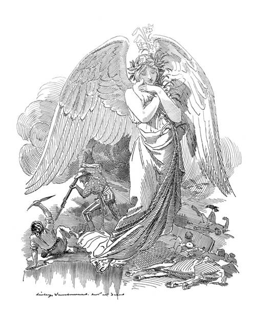 istock British satire comic cartoon illustrations - Peace represented by a woman with wings -  war - illustration 1140248292