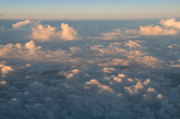 istock Colorful bright sunset clouds. View from above 1140250689