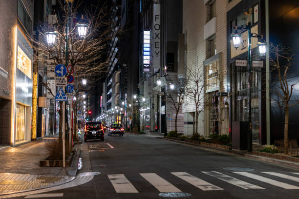 istock Ginza night view, Japan Tokyo 1140257976