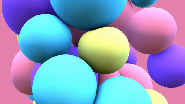 istock Colorful balloon floating in motion 1140258726