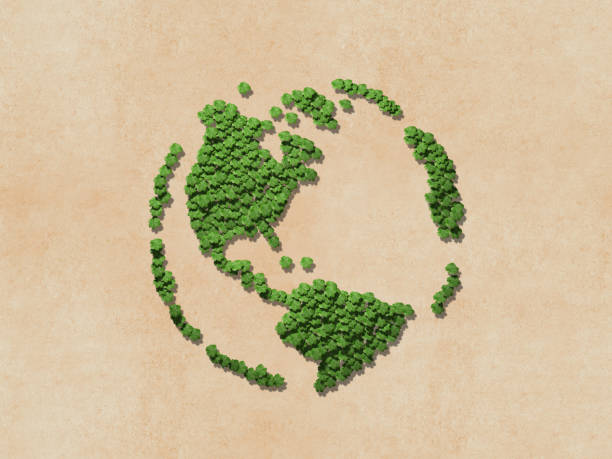 istock Earth icon on the terracotta wall 1140263425