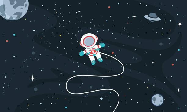 Vector Illustration Of Space Background Vector Illustration Of Space Background astronaut clipart stock illustrations