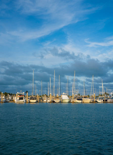 marina de miami - marina yacht florida sunset - fotografias e filmes do acervo