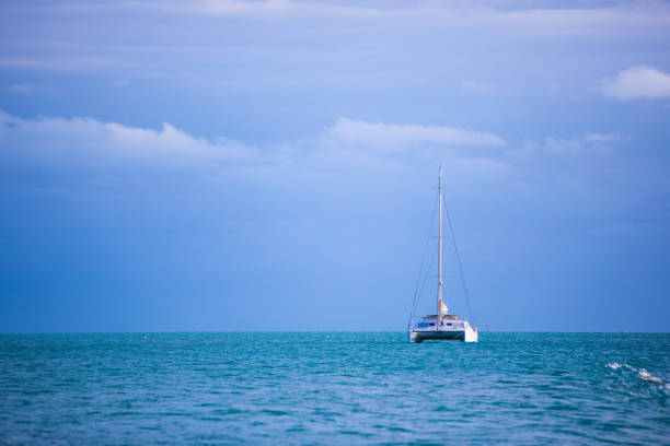 Catamaran anchored by Biscayne Bay Florida