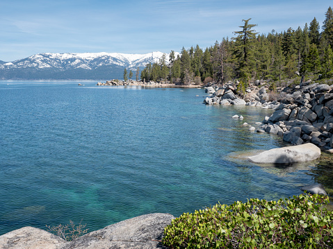 Looking north at Chimney Beach, on the east shore of Lake Tahoe, in Nevada.