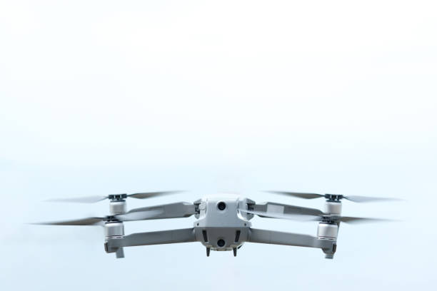 istock Aerial equipment Drone with Digital Camera on the White and blue Background .Technology concept 1140273983