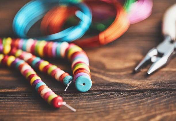 Crafts. Jewelry Making Equipment and Tools. Beading wire, beads and pliers