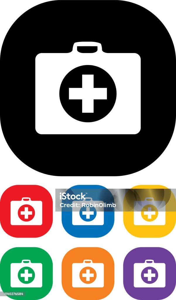 First Aid Kit Icon Set Vector set of First Aid Kit icons. Assistance stock vector