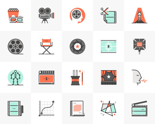 Video Production Futuro Next Icons Pack vector art illustration