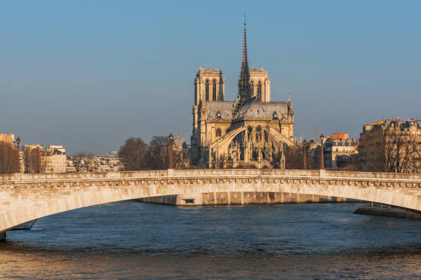 istock Notre-Dame cathedral at sunrise in Paris 1140279111