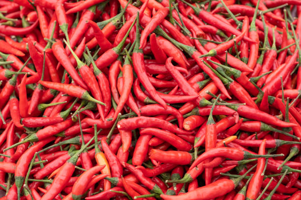 istock Red chili pepper heap close-up 1140279635