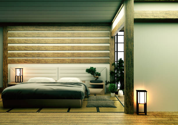istock Bed room original - Japanese style interior design. 3d rendering 1140280242