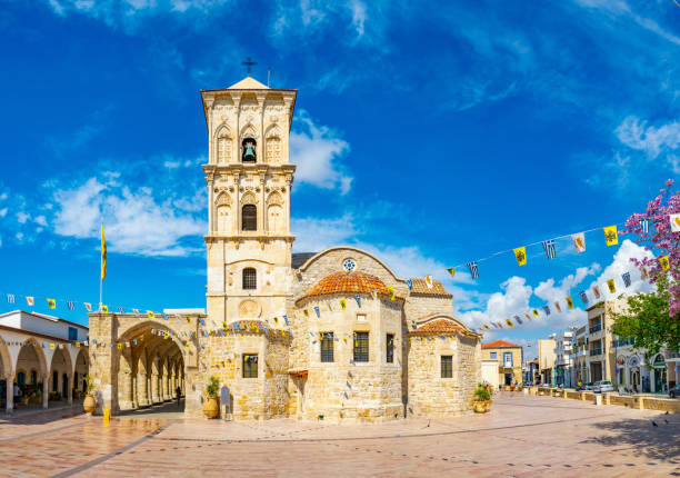 church of saint lazarus in larnaca, cyprus - central greece imagens e fotografias de stock