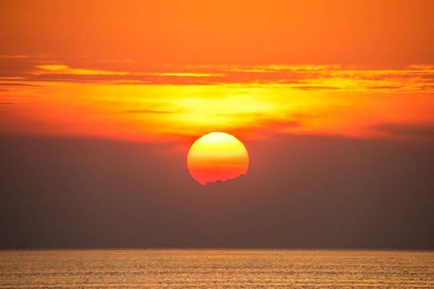 istock Sea view with sunset in the evening 1140286501