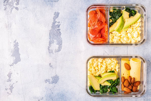 istock Healthy balanced lunch box, ketogenic diet lunch 1140286987