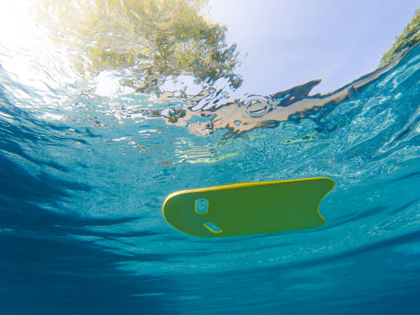 istock Swimming board Yellow-green Floating in the pool 1140289968