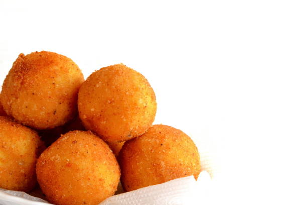 istock Fried rice balls arancini isolated on white background 1140290831