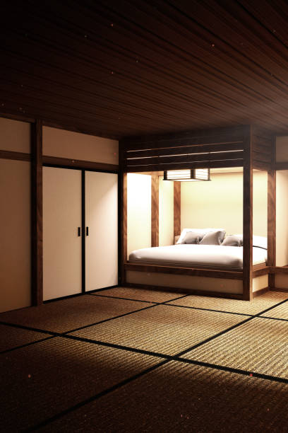istock Traditional Japanese style bedroom .3D rendering 1140291104