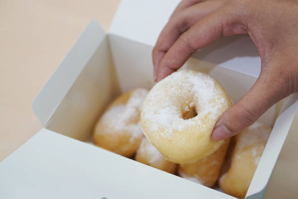 istock A box of Homemade sugar ring doughnuts, Japanese Style Donuts. 1140293531