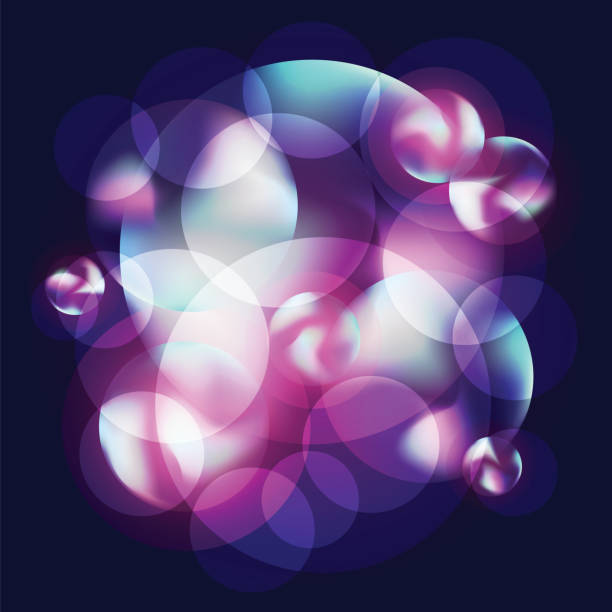istock Circles and bubbles lilac and purple on dark background abstract illustration image 1140293851
