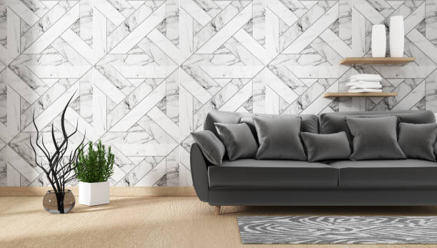 istock living room interior with sofa and green plants on granite wall background,minimal designs, 3d rendering 1140295133