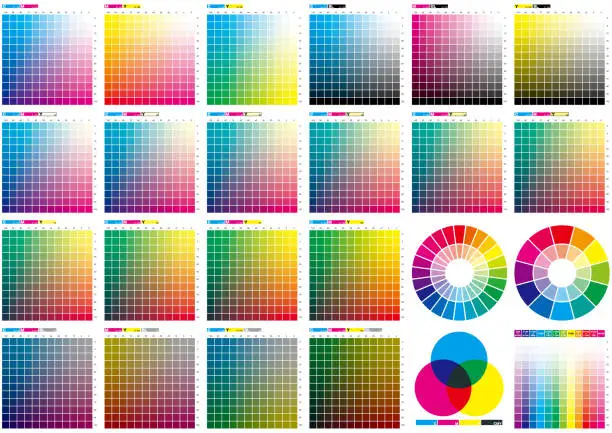 Vector illustration of Set of color chart