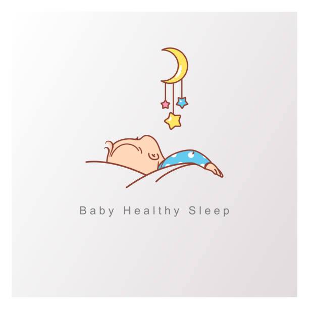 baby-schlaf-logo-vorlage. - baby blanket illustrations stock-grafiken, -clipart, -cartoons und -symbole