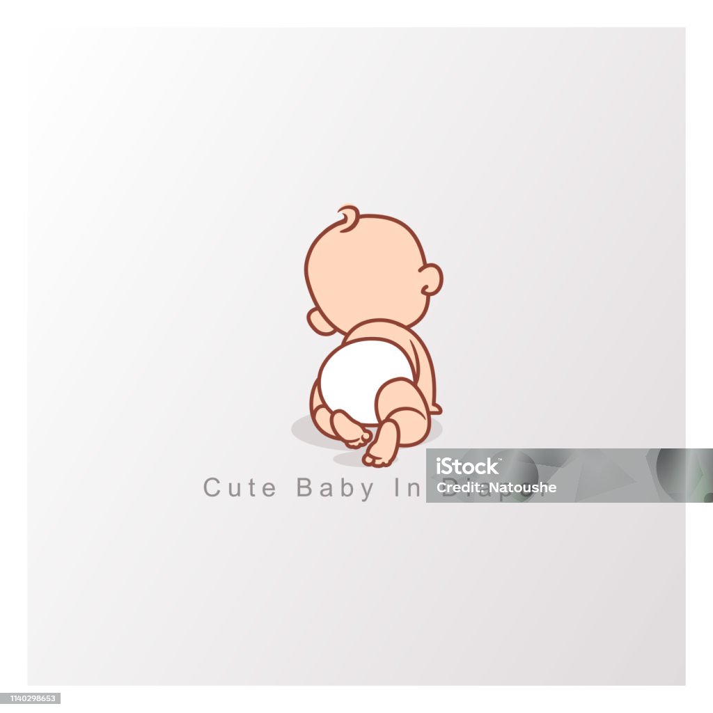Heureux bébé fille ou garçon. Vue de l’arrière. - clipart vectoriel de Bébé libre de droits Heureux bébé fille ou garçon. Vue de l’arrière. - clipart vectoriel de Bébé libre de droits