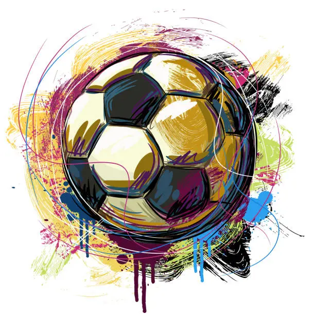 Vector illustration of Soccer ball Drawing