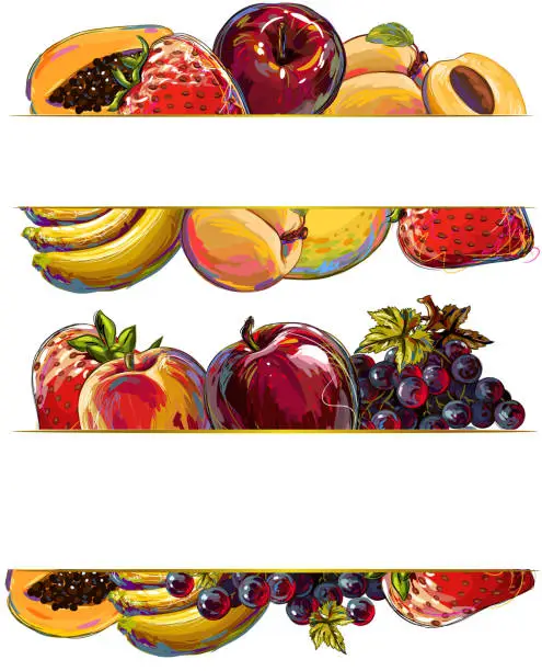 Vector illustration of Fruits banner