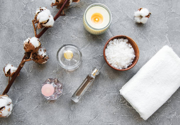 istock Spa products with cotton flowers 1140300053