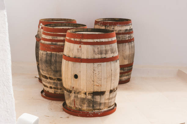 istock Group of old whisky barrels 1140301529