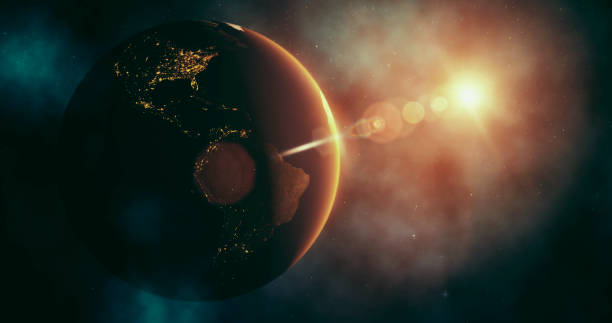 istock Sunrise over Planet from space with galaxy star 1140301536