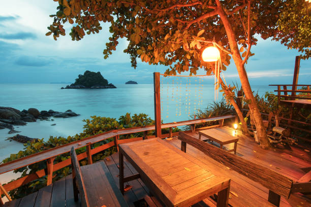 istock Sea View Terrace At Tropical Sunset 1140305464