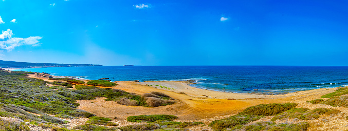 Famous golden beach situated at the end of Karpaz peninsula on Cyprus