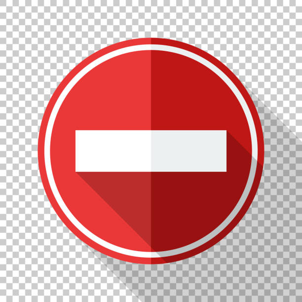 istock No entry traffic sign in flat style with long shadow on transparent background 1140307411