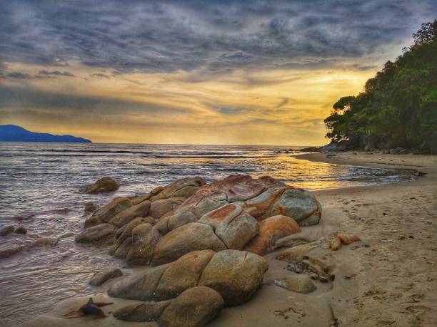 istock Beautiful sunset with reflection of sunset view. 1140307567