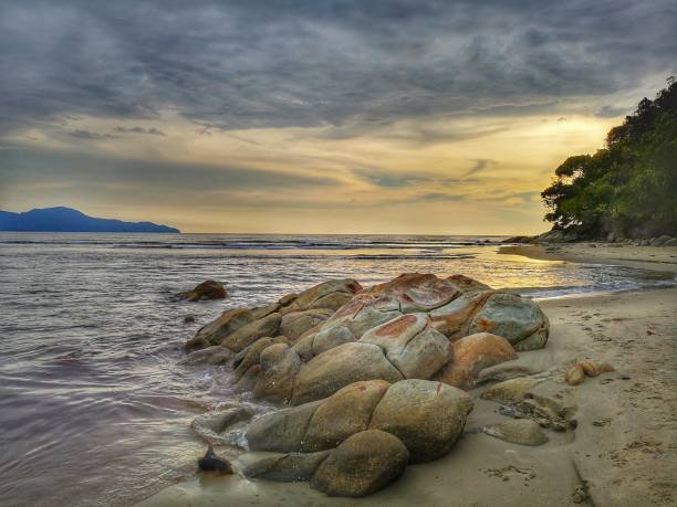 istock Beautiful sunset with reflection of sunset view. 1140307960