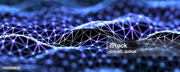 Futuristic Digital Blockchain Background Fintech Technology Stock Photo - Download Image Now