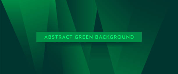 Horizontal green abstract banner. - ilustração de arte vetorial