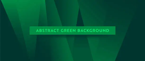 Vector illustration of Horizontal green abstract banner.