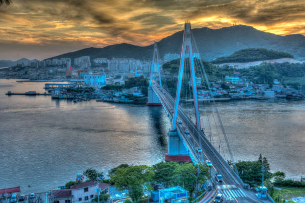 istock Blue Hour in Yeosu-the Dolsandaegyo Bridge (Dolshan Bridge) 1140311283