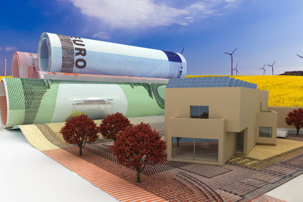 istock Construction planning and renewable energies 01 - 3d illustration 1140314094