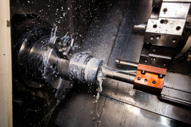 istock Close up of CNC machine at work 1140317460