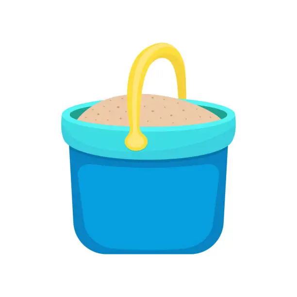 Vector illustration of bucket sand isolated on white