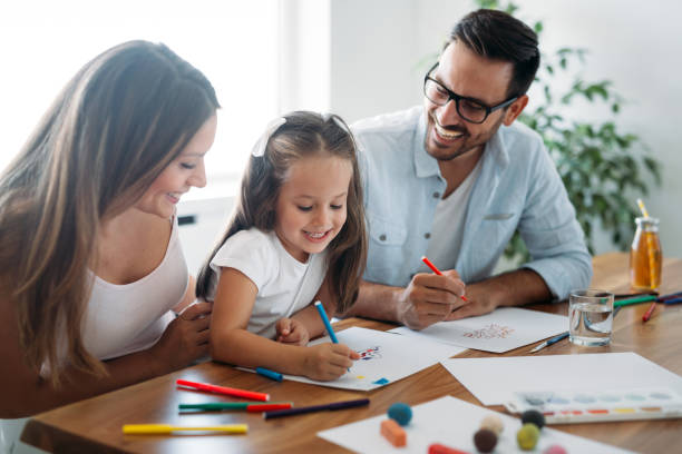 istock Happy family having fun time at home 1140322889